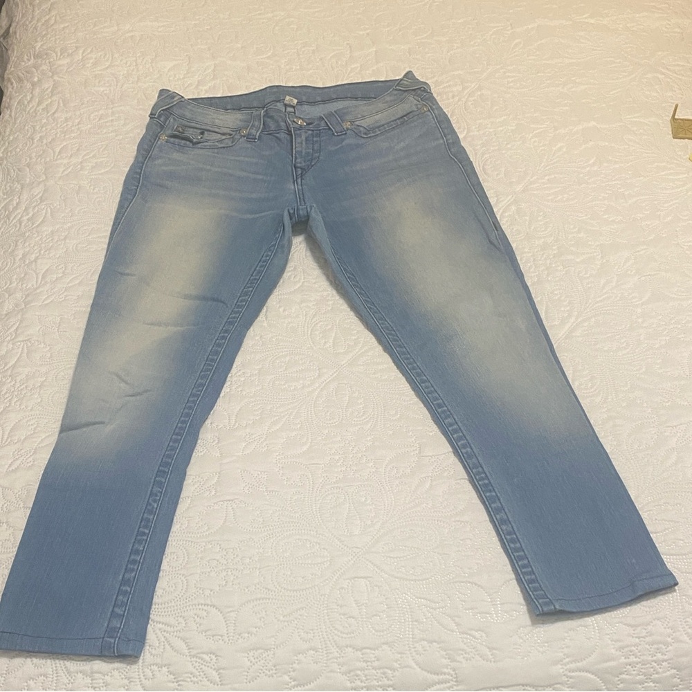 True Religion Women's Skinny Light Blue Denim Jeans - Picture 3 of 9